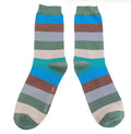 Mr Sparrow Wide Stripes Socks Green