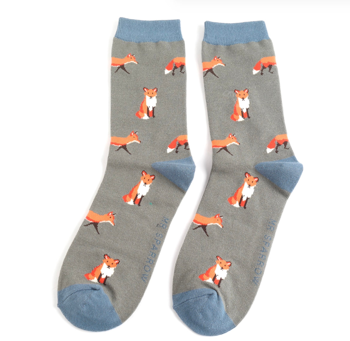 Mr Sparrow Foxes Socks Charcoal
