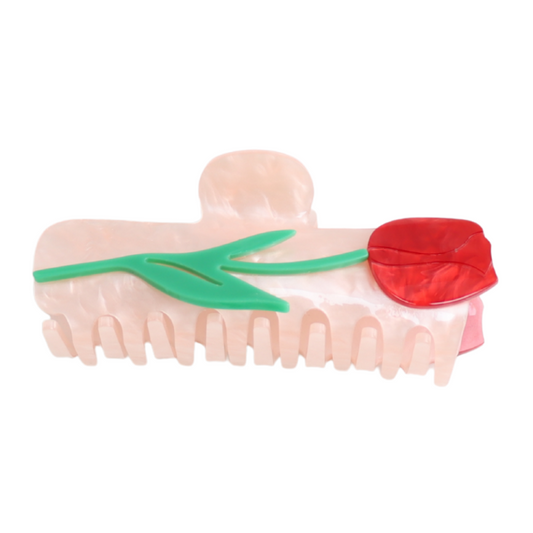 Red Cuckoo Tulip Hair Claw Clip