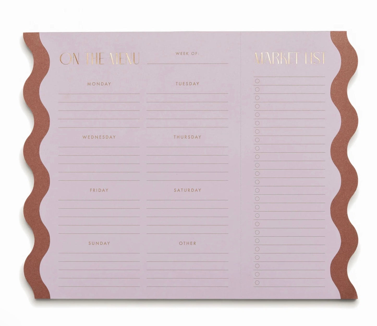 Gentlemens Hardware Meal Planner Notepad with Magnets - Lilac & Nutmeg