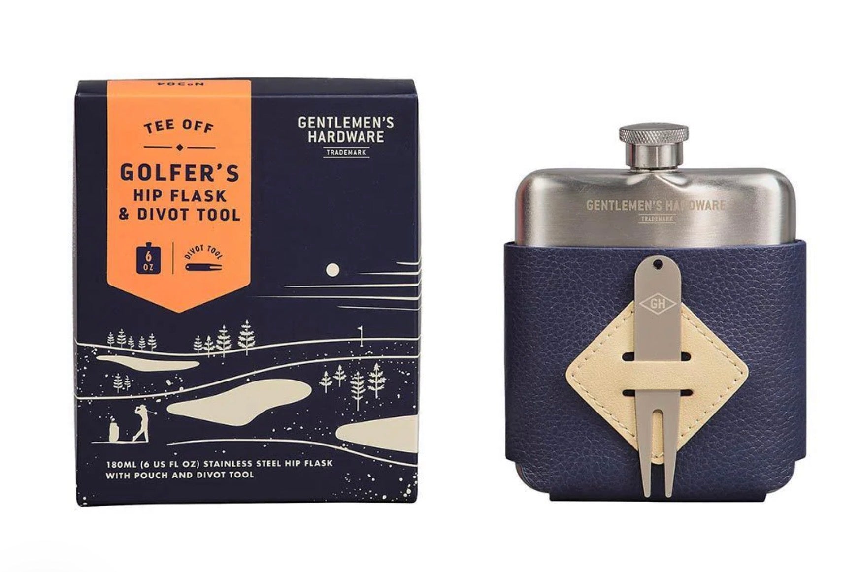 Gentlemens Hardware Golfer's Hip Flask & Divot Tool Set