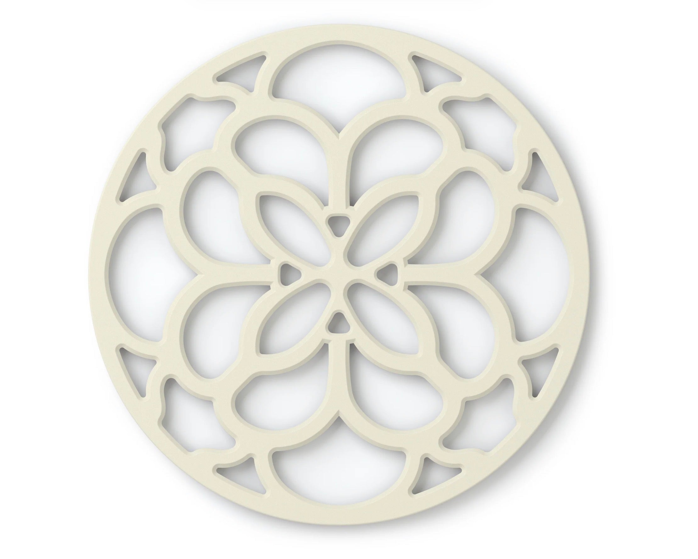 Zeal Silicone Heritage Circular Hot Mat Trivet, Cream 18cm