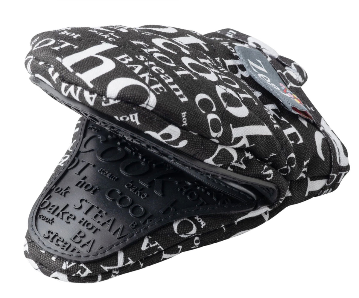 Zeal Hot Grab Oven Mitt Silicone and Fabric Black
