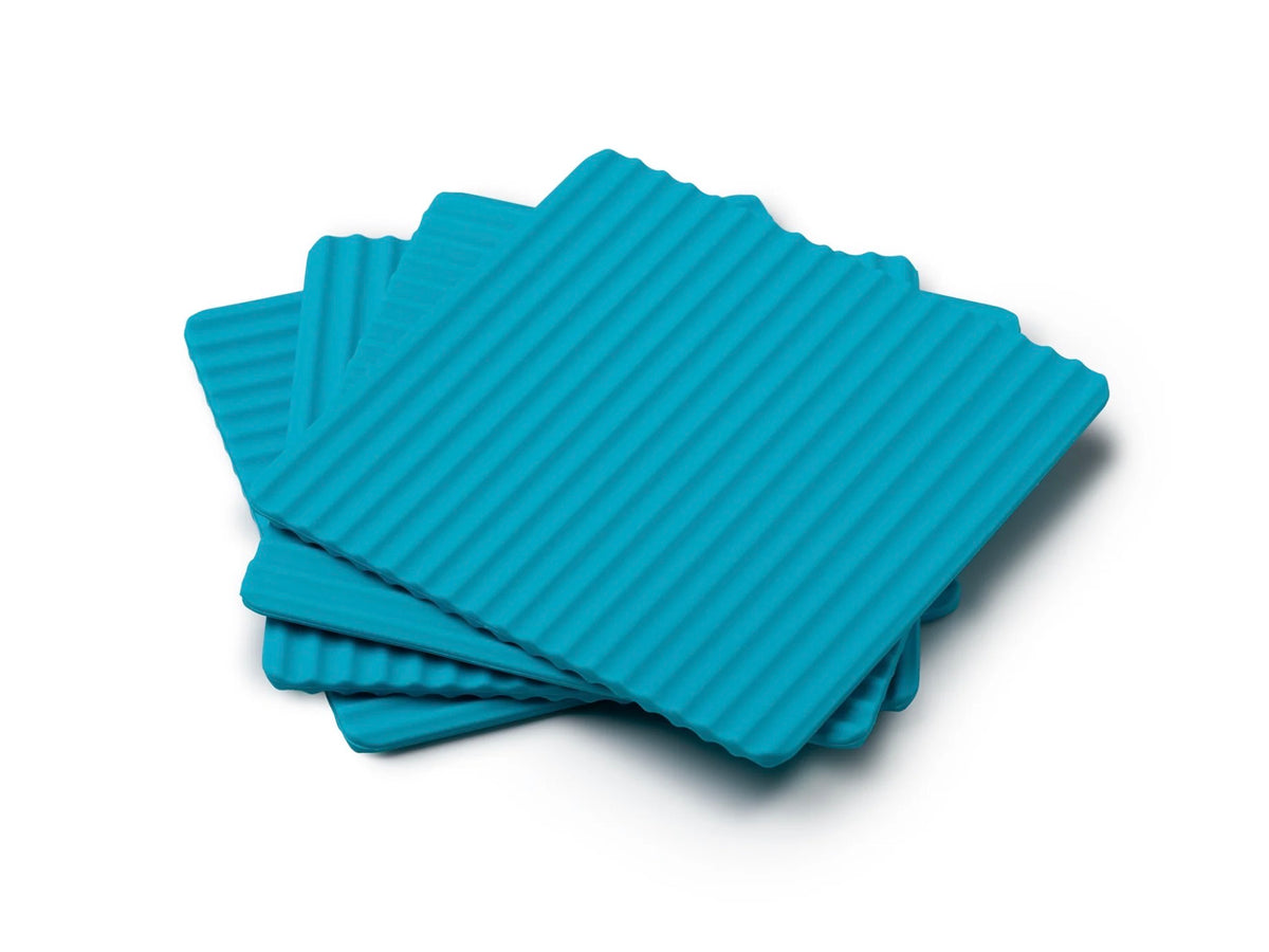 Zeal Silicone Drinks Coasters, Set of 4 Aqua