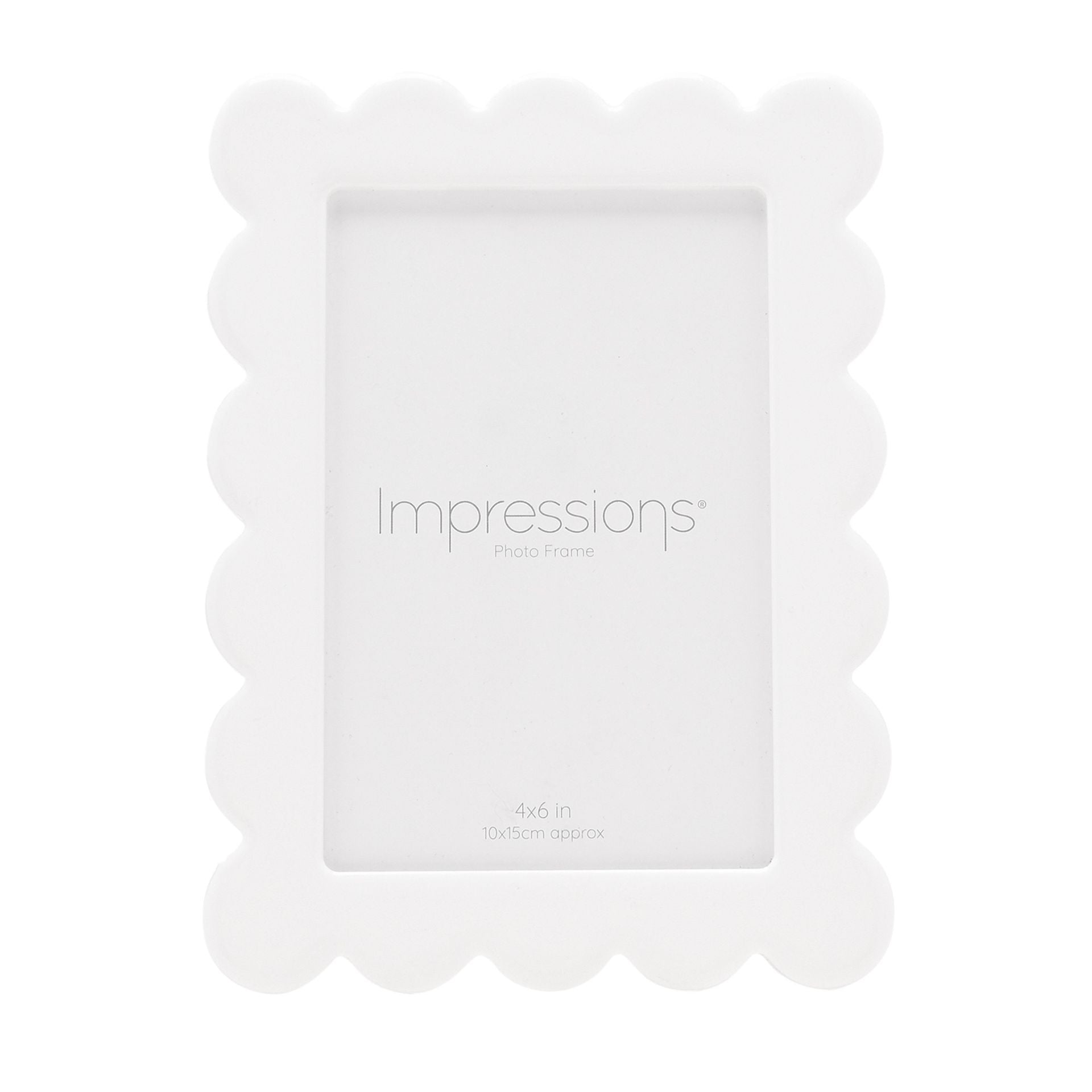 Impressions Acrylic and Epoxy Photo Frame Flower Shaped Edge White 4" x 6"