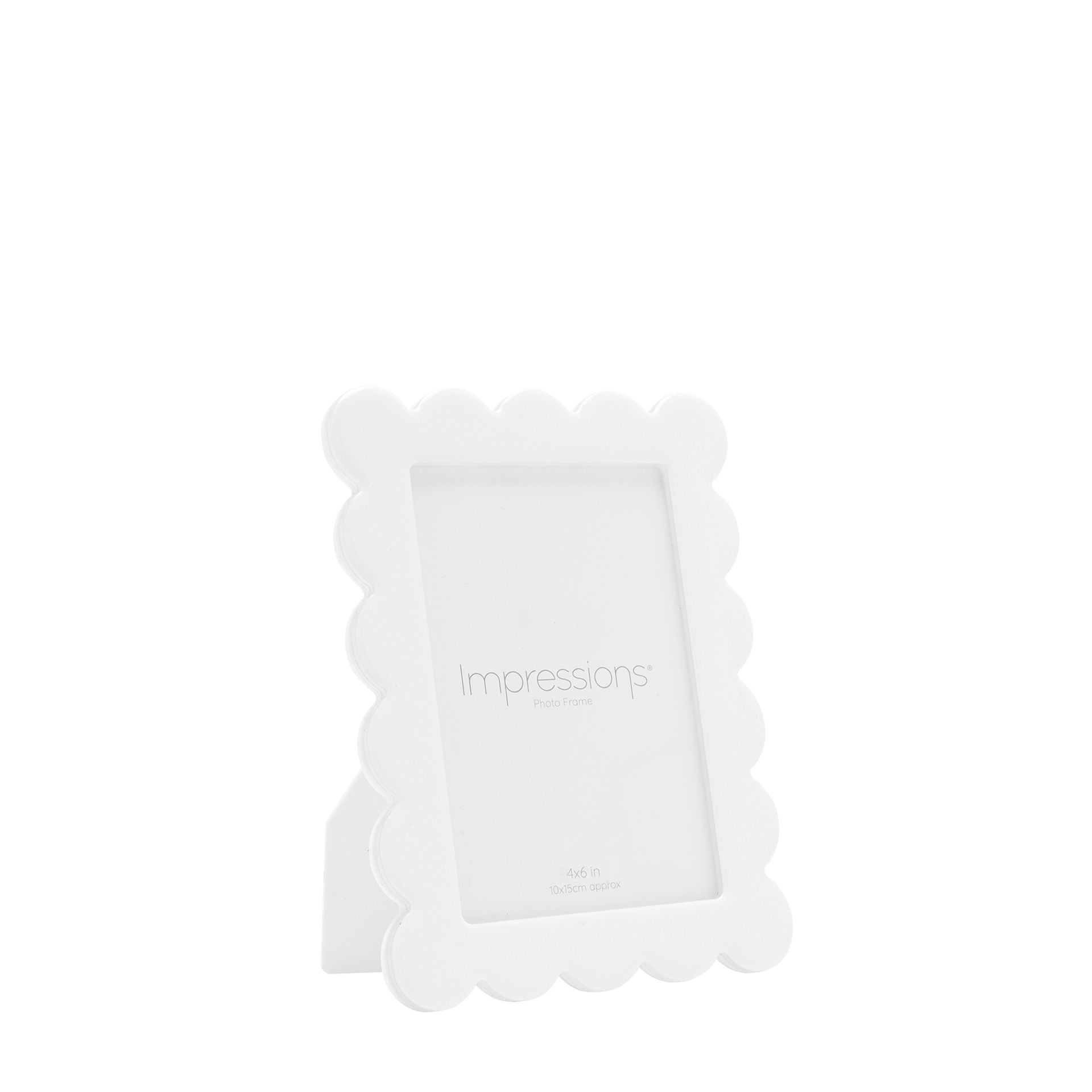 Impressions Acrylic and Epoxy Photo Frame Flower Shaped Edge White 4" x 6"