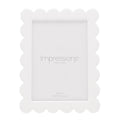 Impressions Acrylic and Epoxy Photo Frame Flower Shaped Edge White 5" x 7"