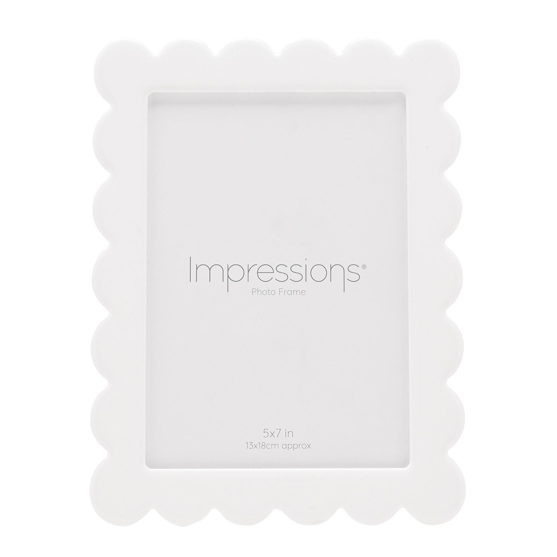 Impressions Acrylic and Epoxy Photo Frame Flower Shaped Edge White 5" x 7"