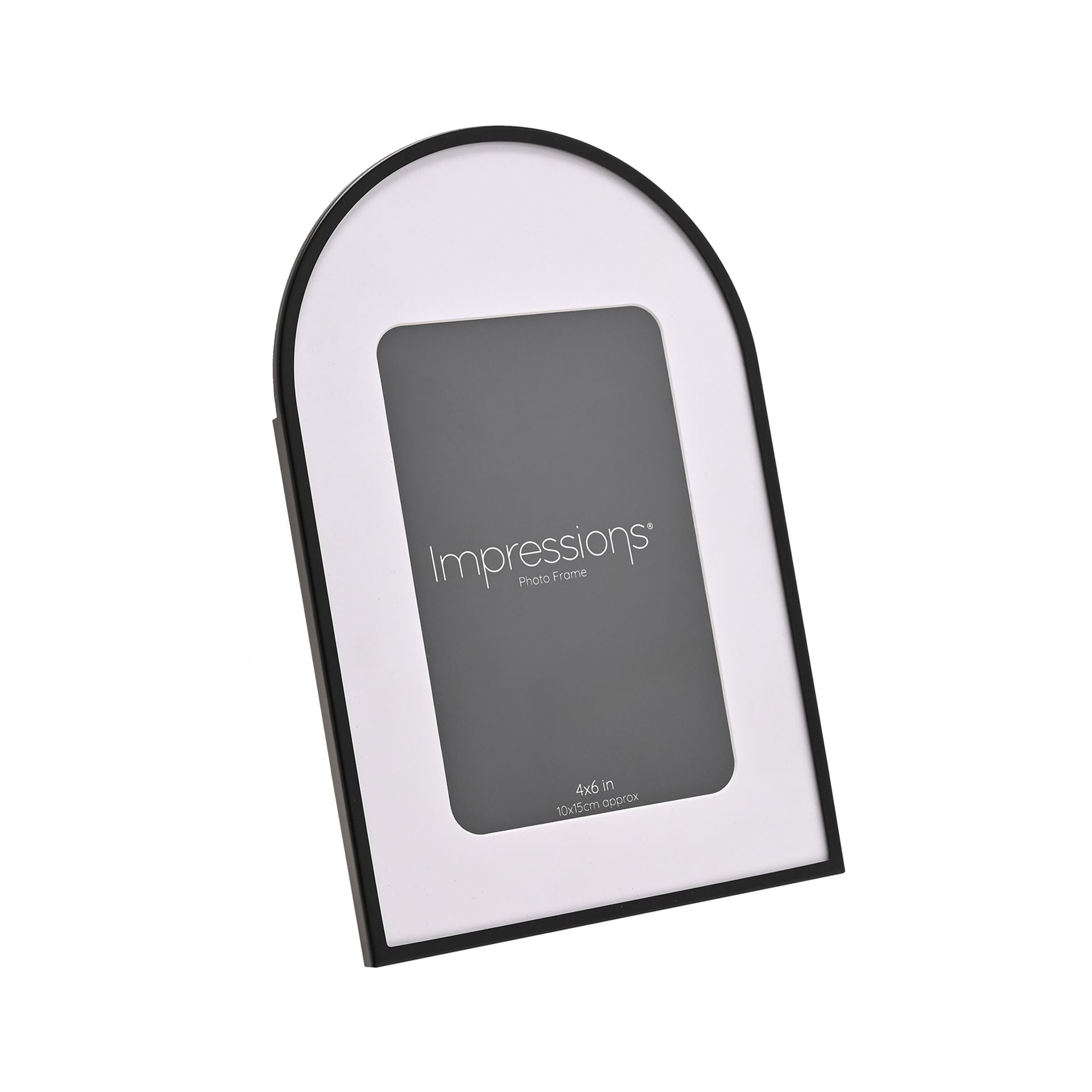 Impressions Black Steel With White Mount Arch Photo Frame 4 x 6"