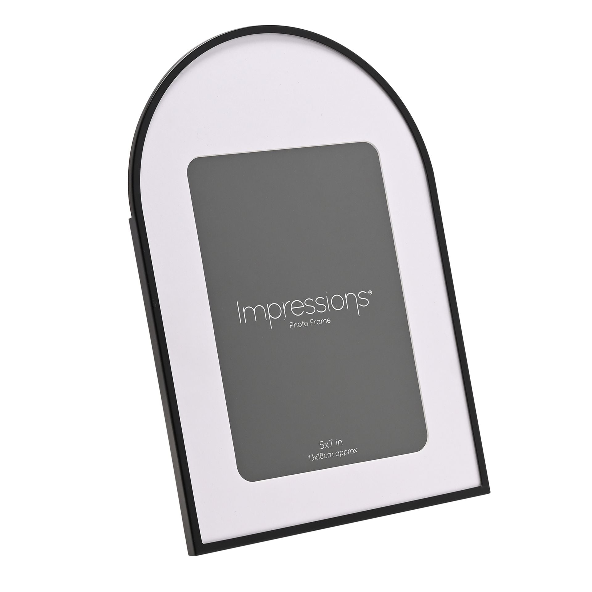 Impressions Black With White Mount Arch Photo Frame 5" x 7"