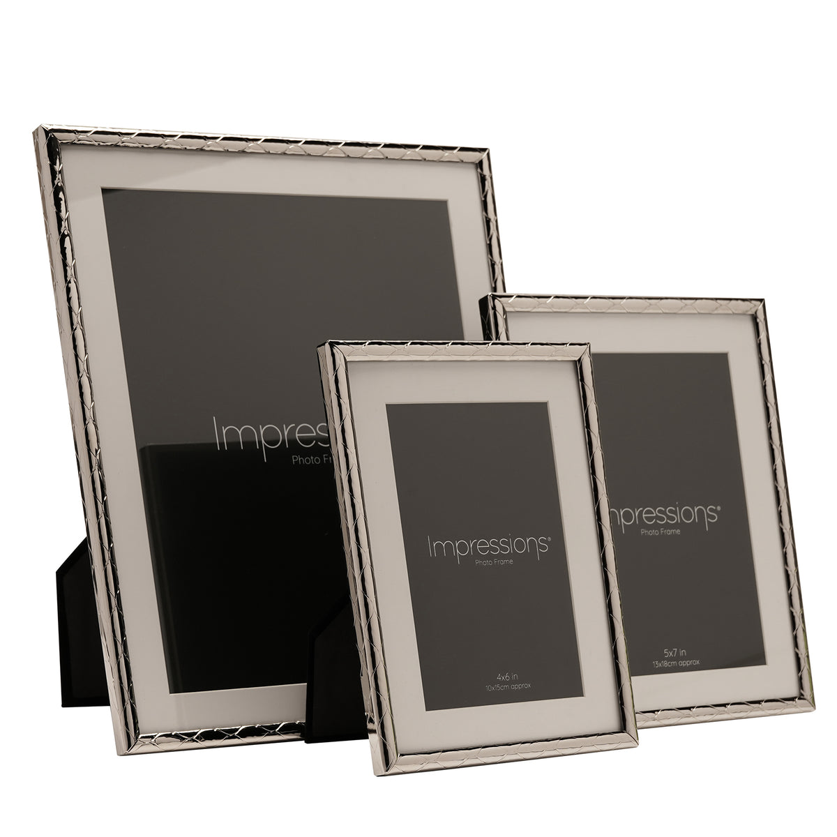 Impressions Criss Cross Silver Photo Frame 5" x 7"