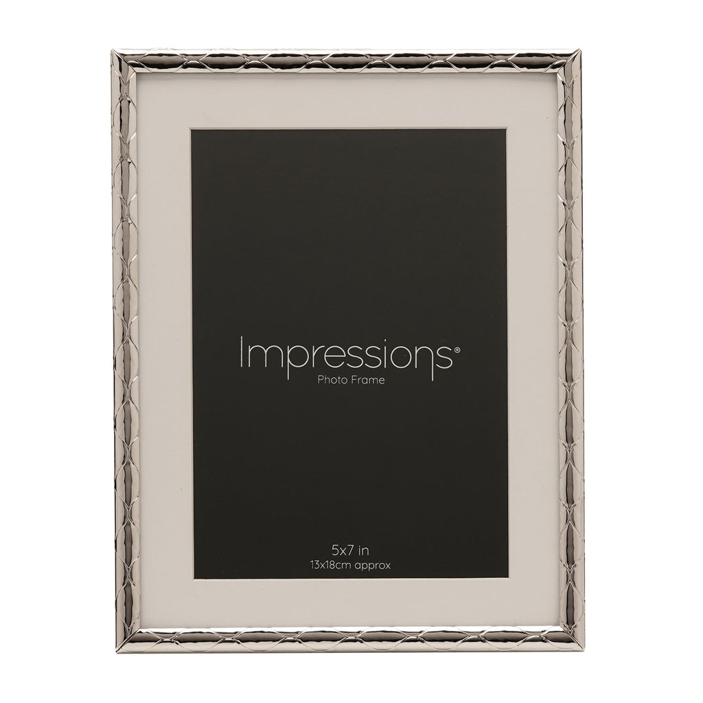 Impressions Criss Cross Silver Photo Frame 5" x 7"
