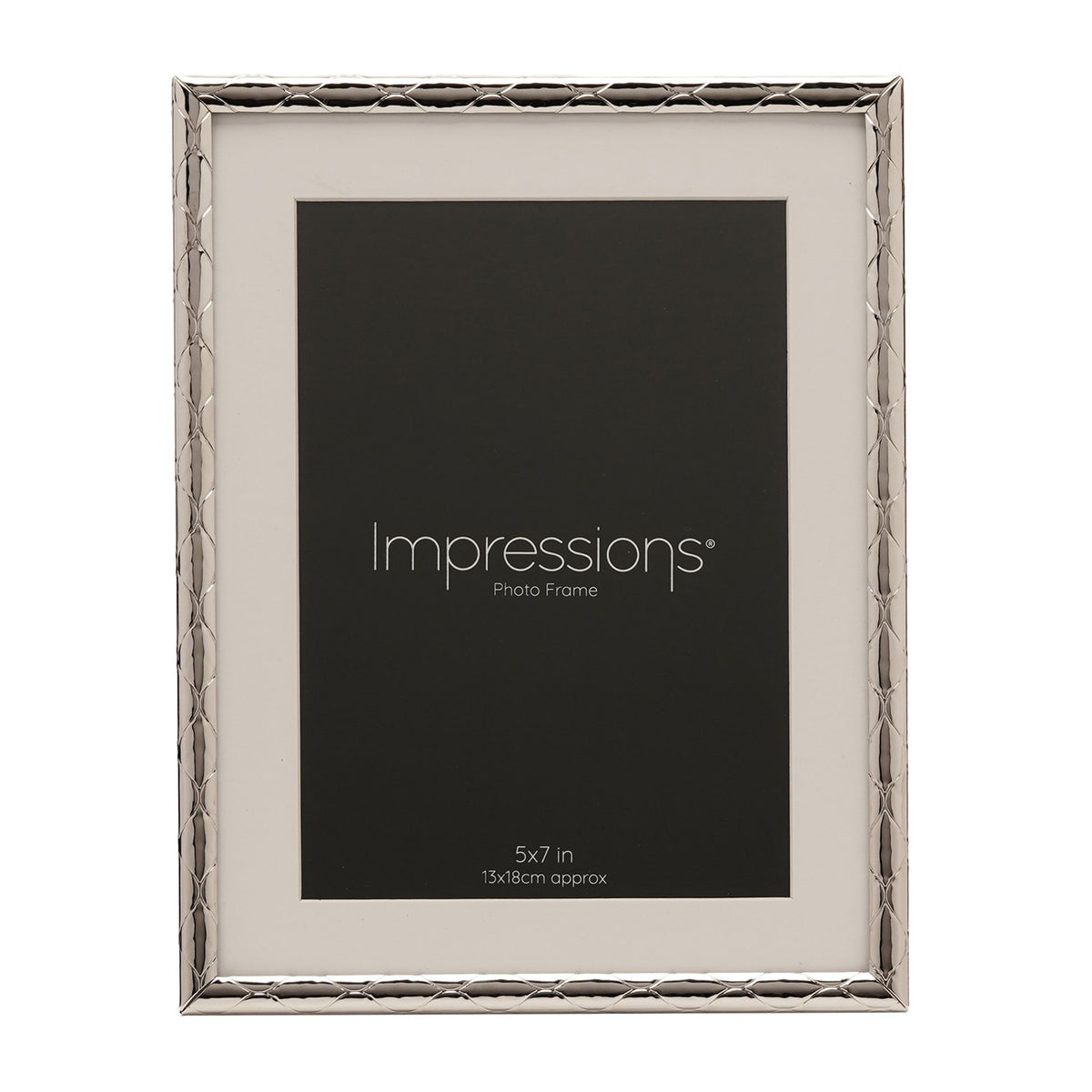 Impressions Criss Cross Silver Photo Frame 5" x 7"