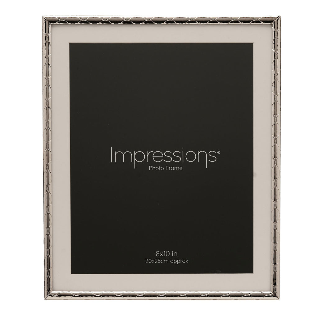 Impressions Criss Cross Silver Photo Frame 8" x 10"