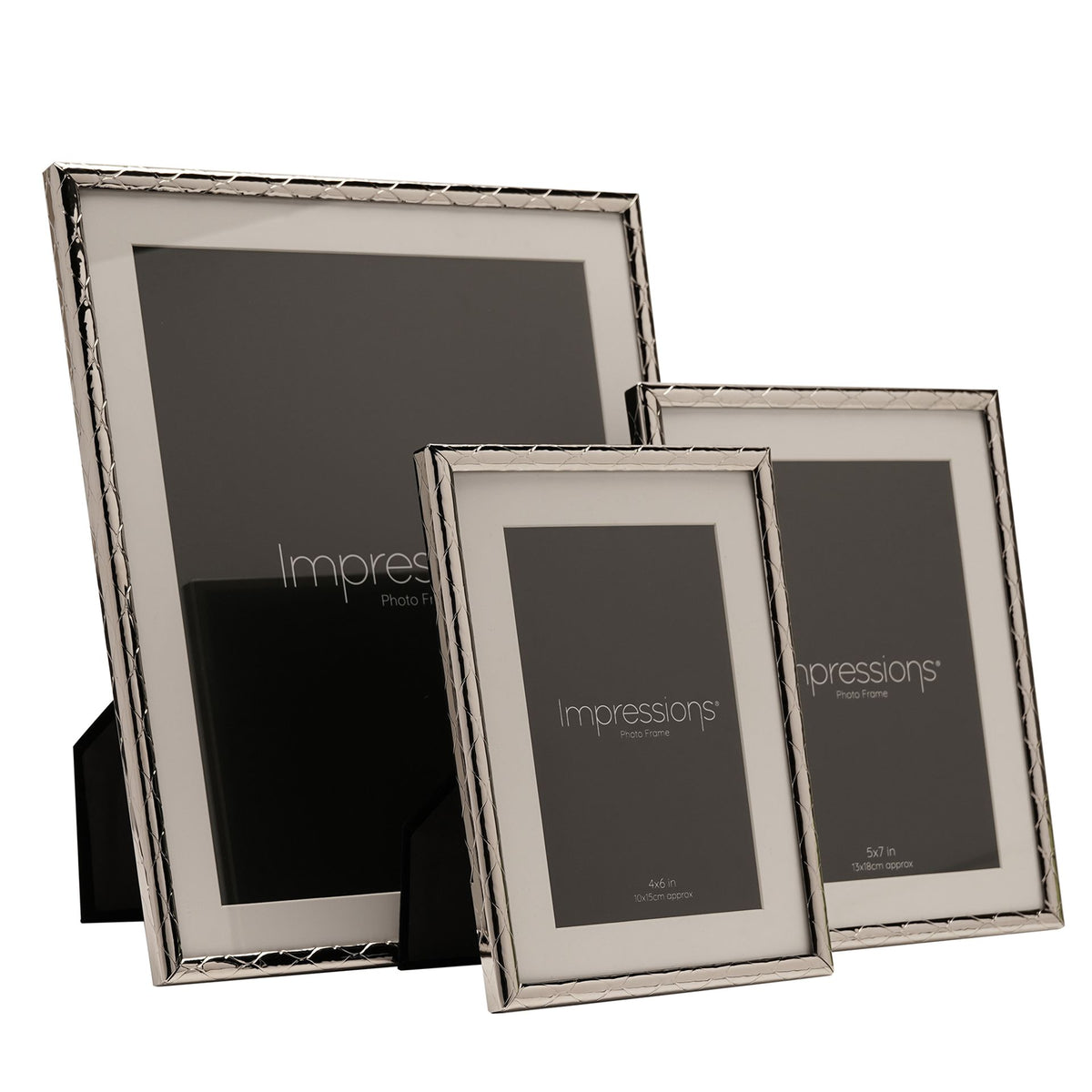 Impressions Criss Cross Silver Photo Frame 4" x 6"
