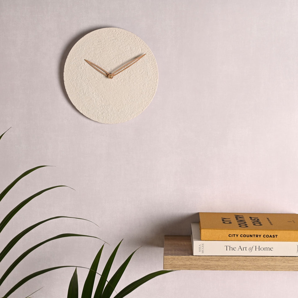 Interval Porcelain Dapple Texture Wall Clock White