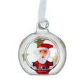 Christmas Clear & Gold Star Bauble With Santa