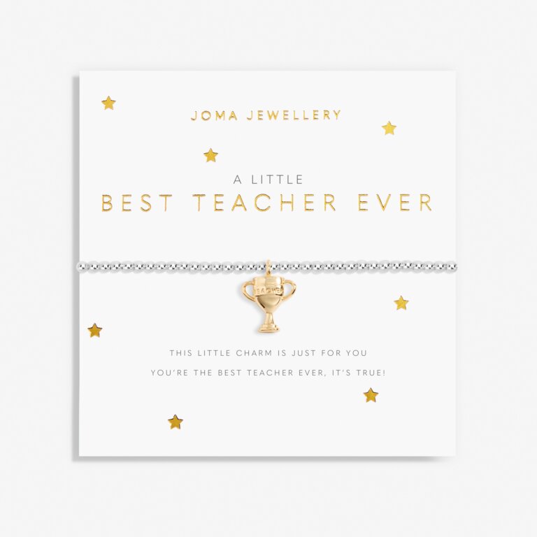 Joma Jewellery A Little Best Teacher Ever Silver and Gold Bracelet