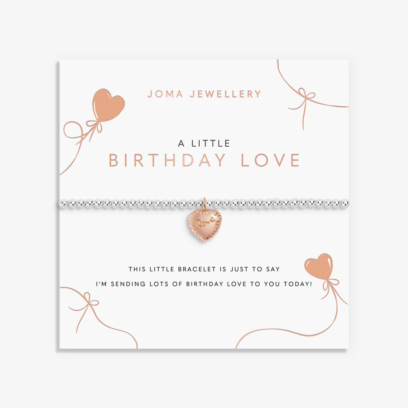 Joma Jewellery A Little Birthday Love Silver & Rose Gold Plated Bracelet