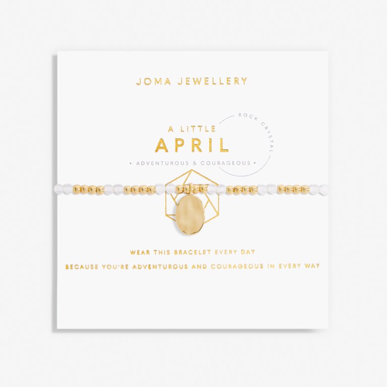 Joma Jewellery A Little Birthstone April Rock Crystal Gold Bracelet