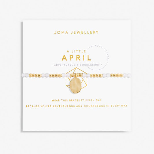 Joma Jewellery A Little Birthstone April Rock Crystal Gold Bracelet