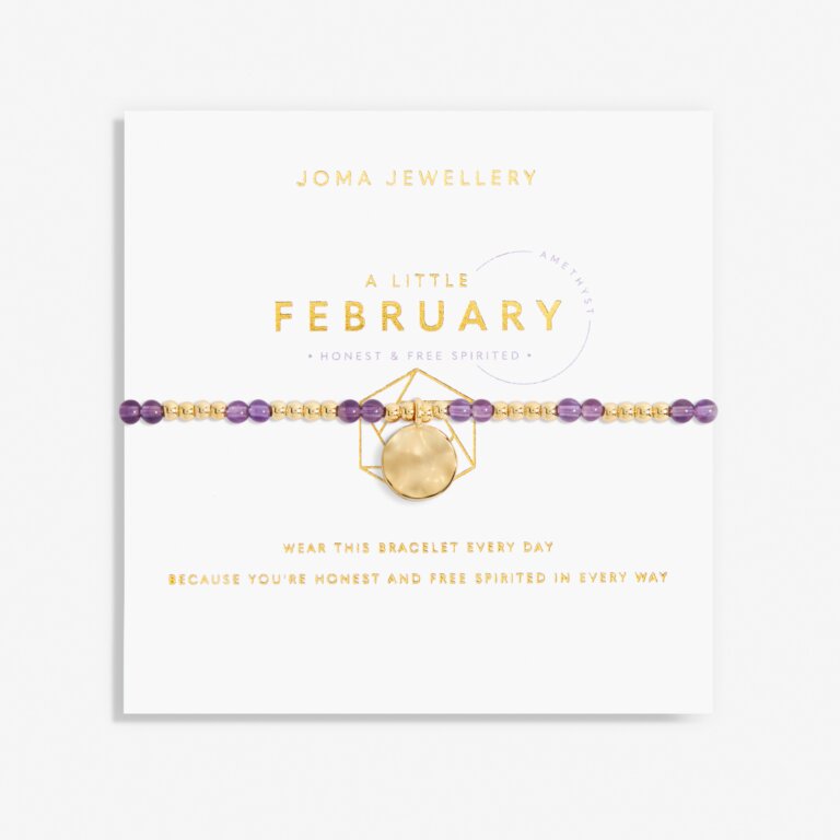 Joma Jewellery A Little Birthstone February Amethyst Gold Bracelet