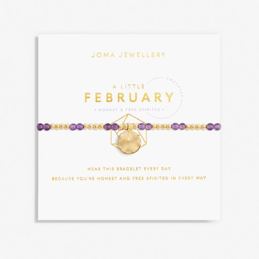 Joma Jewellery A Little Birthstone February Amethyst Gold Bracelet