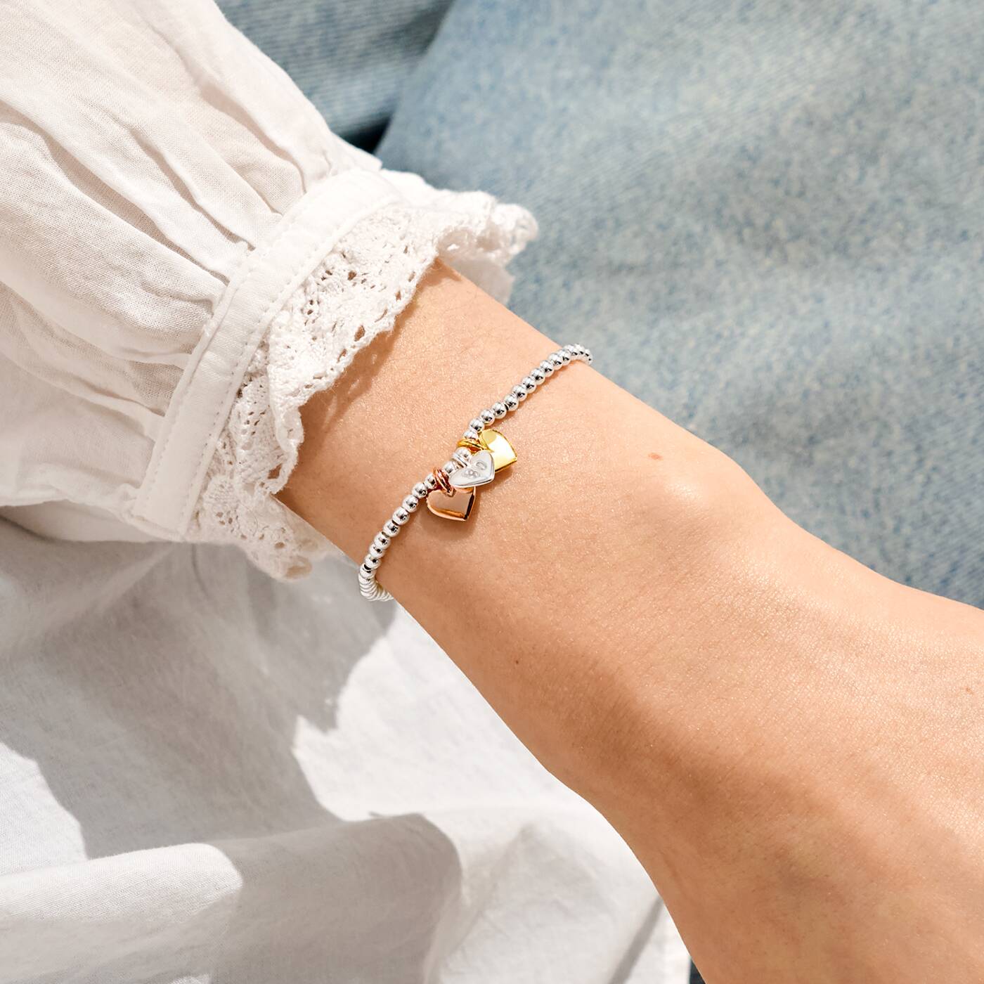 Joma Jewellery A Little Charmed Moments Happy 30th Birthday Silver, Gold & Rose Gold Plated Bracelet