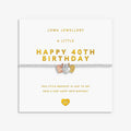 Joma Jewellery A Little Charmed Moments Happy 40th Birthday Silver, Gold & Rose Gold Plated Bracelet