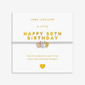 Joma Jewellery A Little Charmed Moments Happy 50th Birthday Silver, Gold & Rose Gold Plated Bracelet