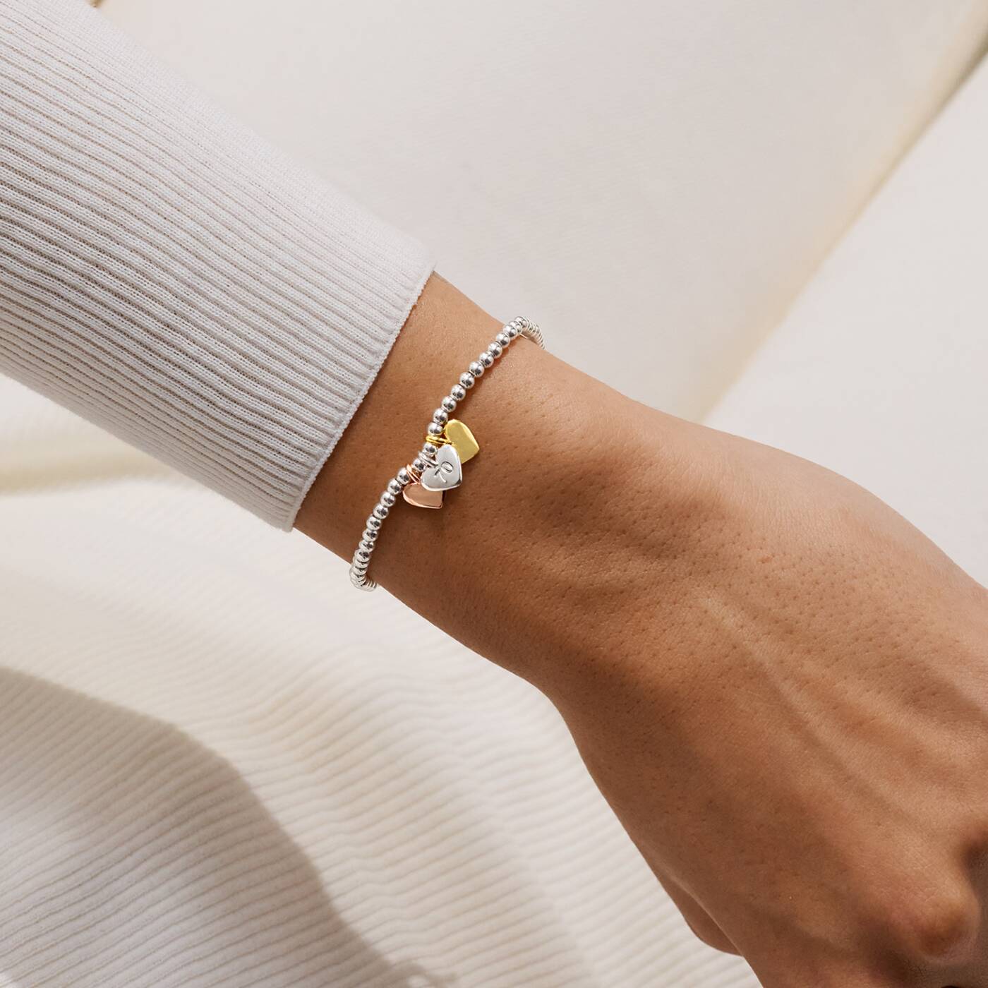 Joma Jewellery A Little Charmed Moments Happy 70Th Birthday Silver, Gold & Rose Gold Plated Bracelet