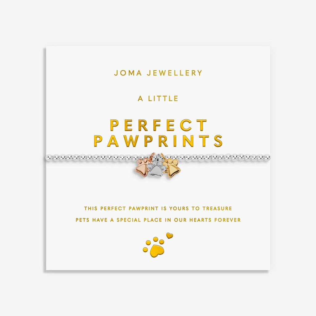 Joma Jewellery A Little Charmed Moments Perfect Pawprint Silver, Gold & Rose Gold Plated Bracelet