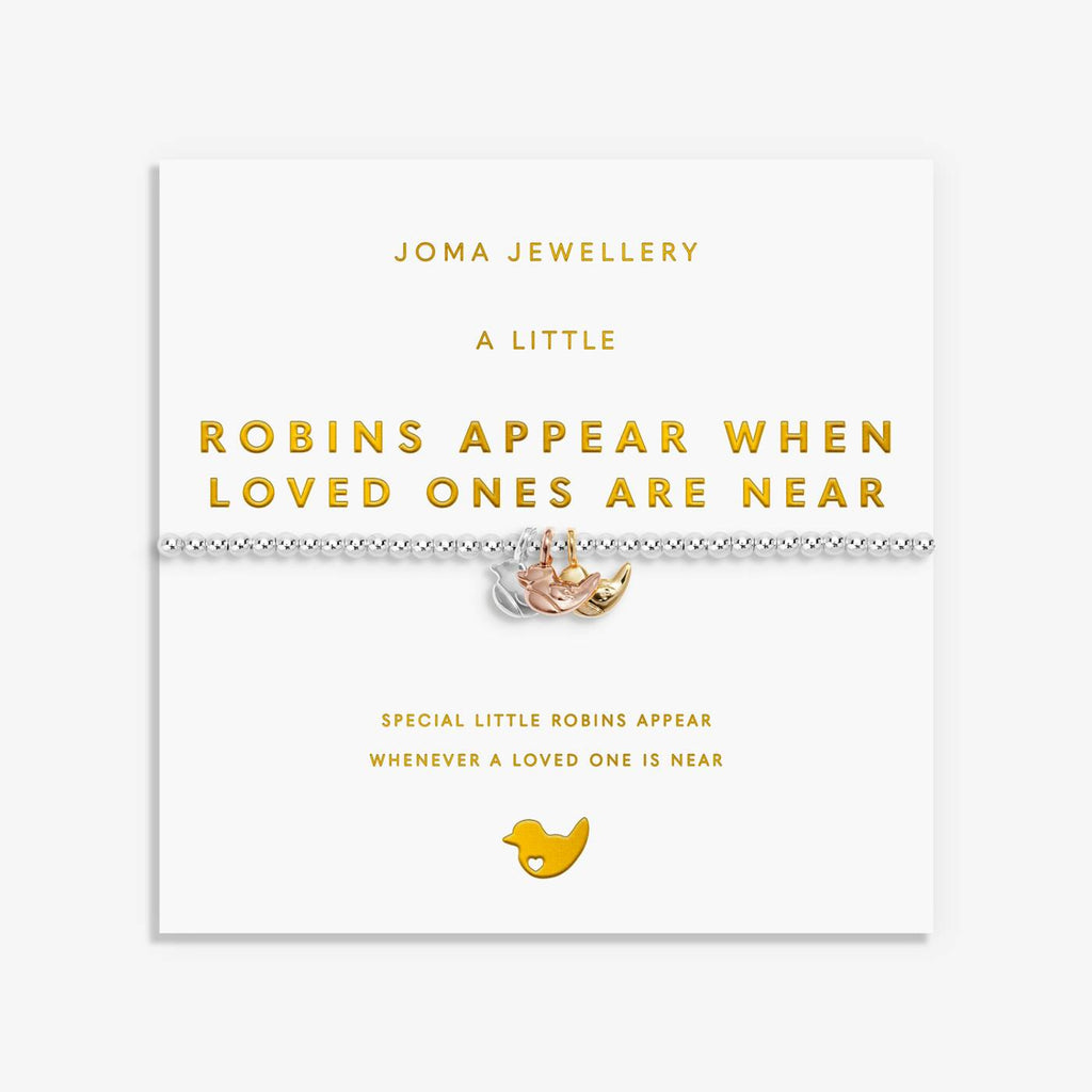 Joma Jewellery A Little Charmed Moments Robins Appear When Loved Ones Are Near Silver, Gold & Rose Gold Plated Bracelet