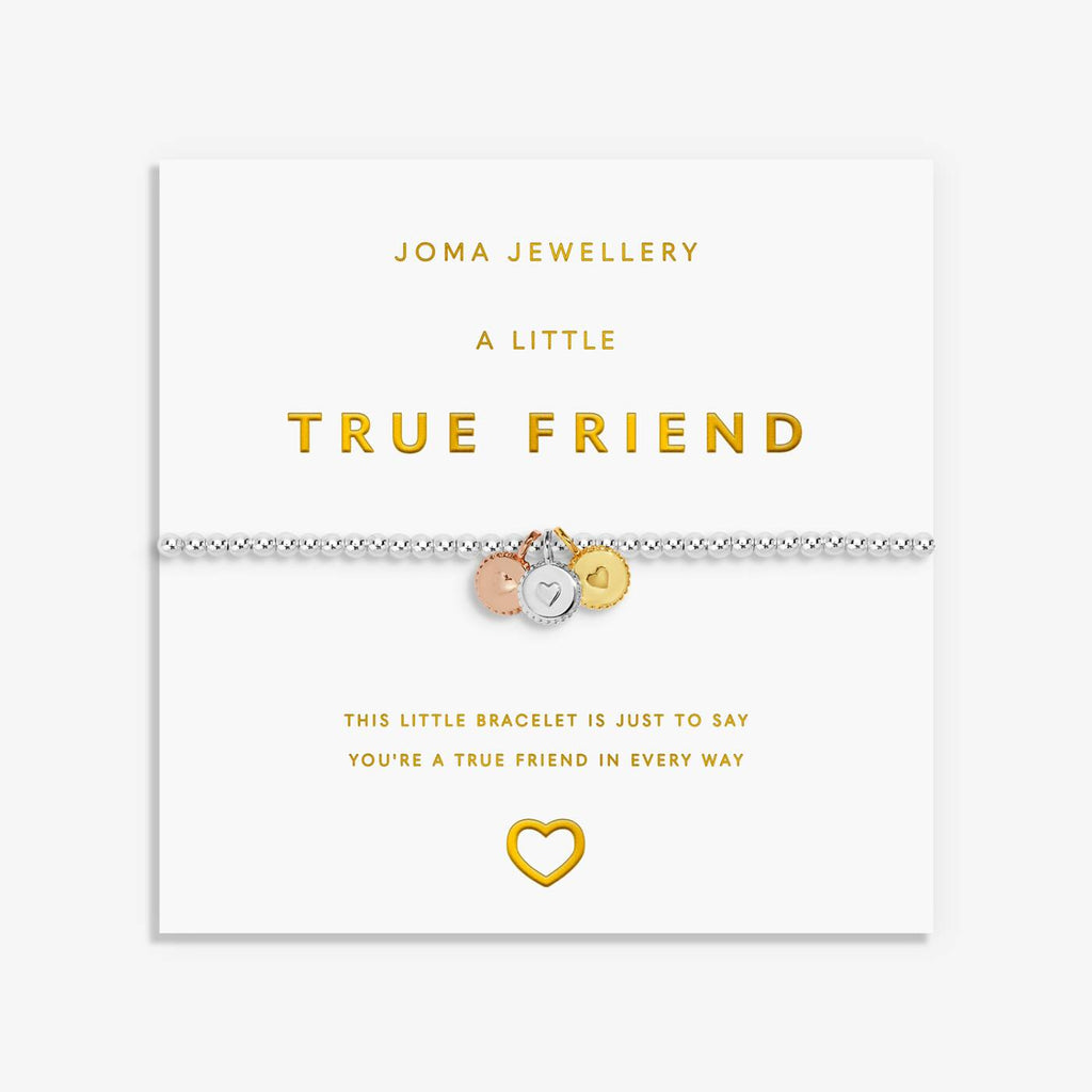 Joma Jewellery A Little Charmed Moments True Friend Silver, Gold & Rose Gold Plated Bracelet