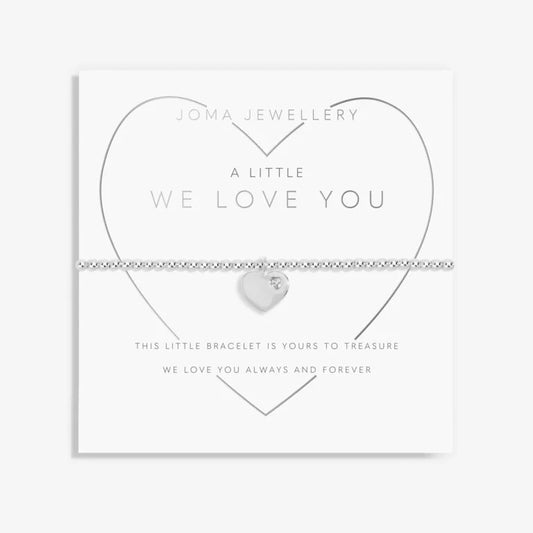 Joma Jewellery A Little Childrens We Love You Silver Bracelet