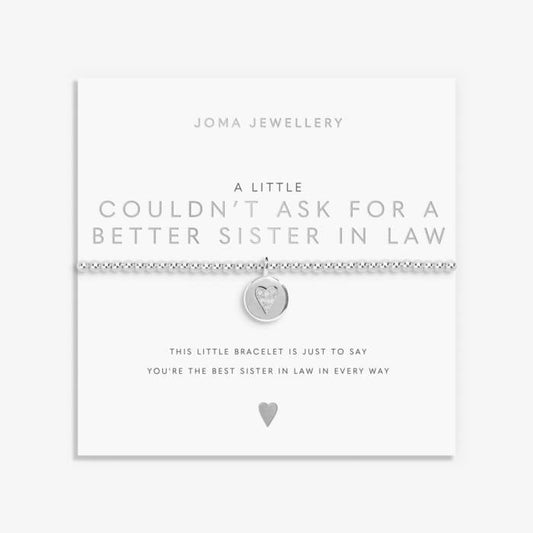 Joma Jewellery A Little Couldn'T Ask For A Better Sister In Law Silver Plated Bracelet