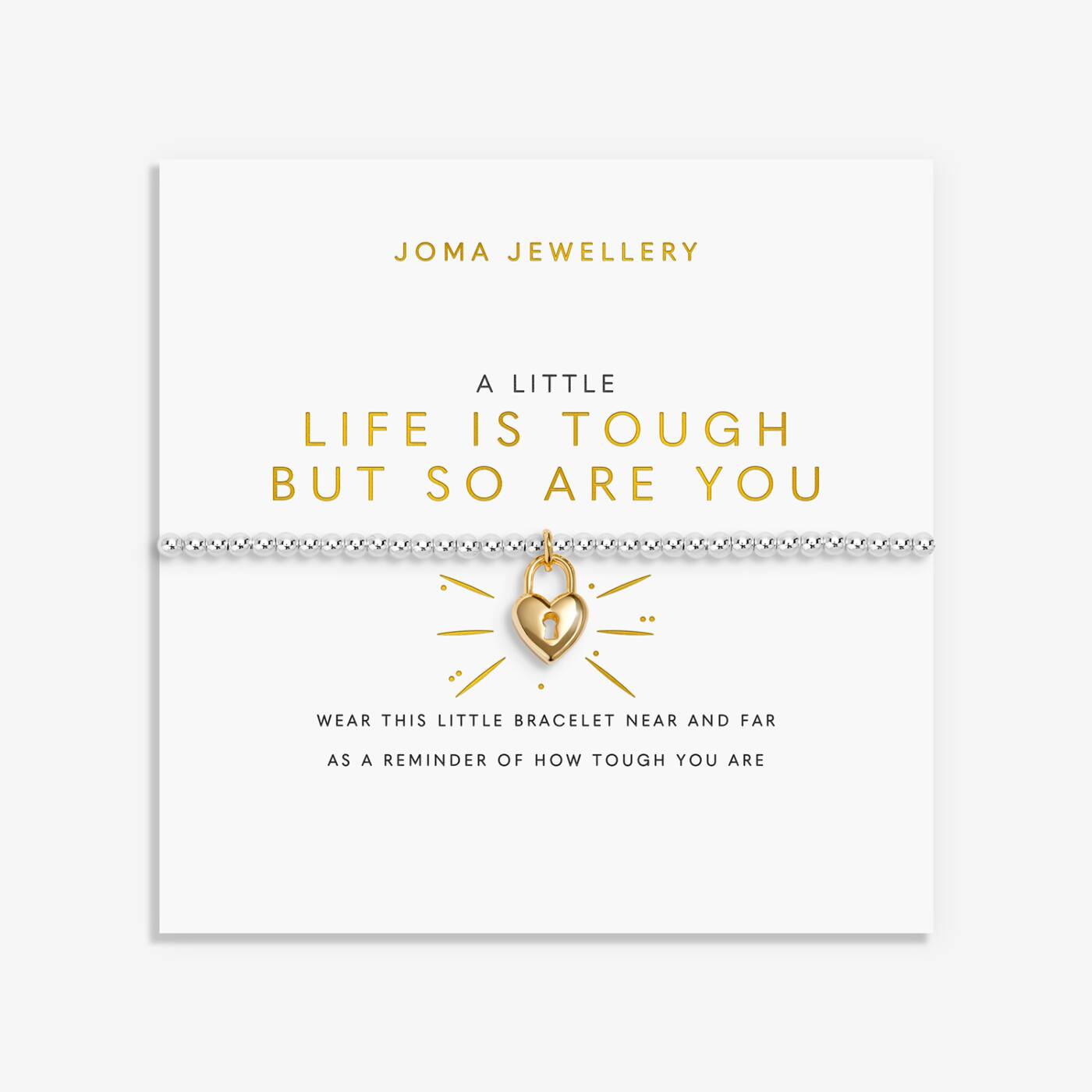 Joma Jewellery A Little Life Is Tough But So Are You Silver & Gold Plated Bracelet
