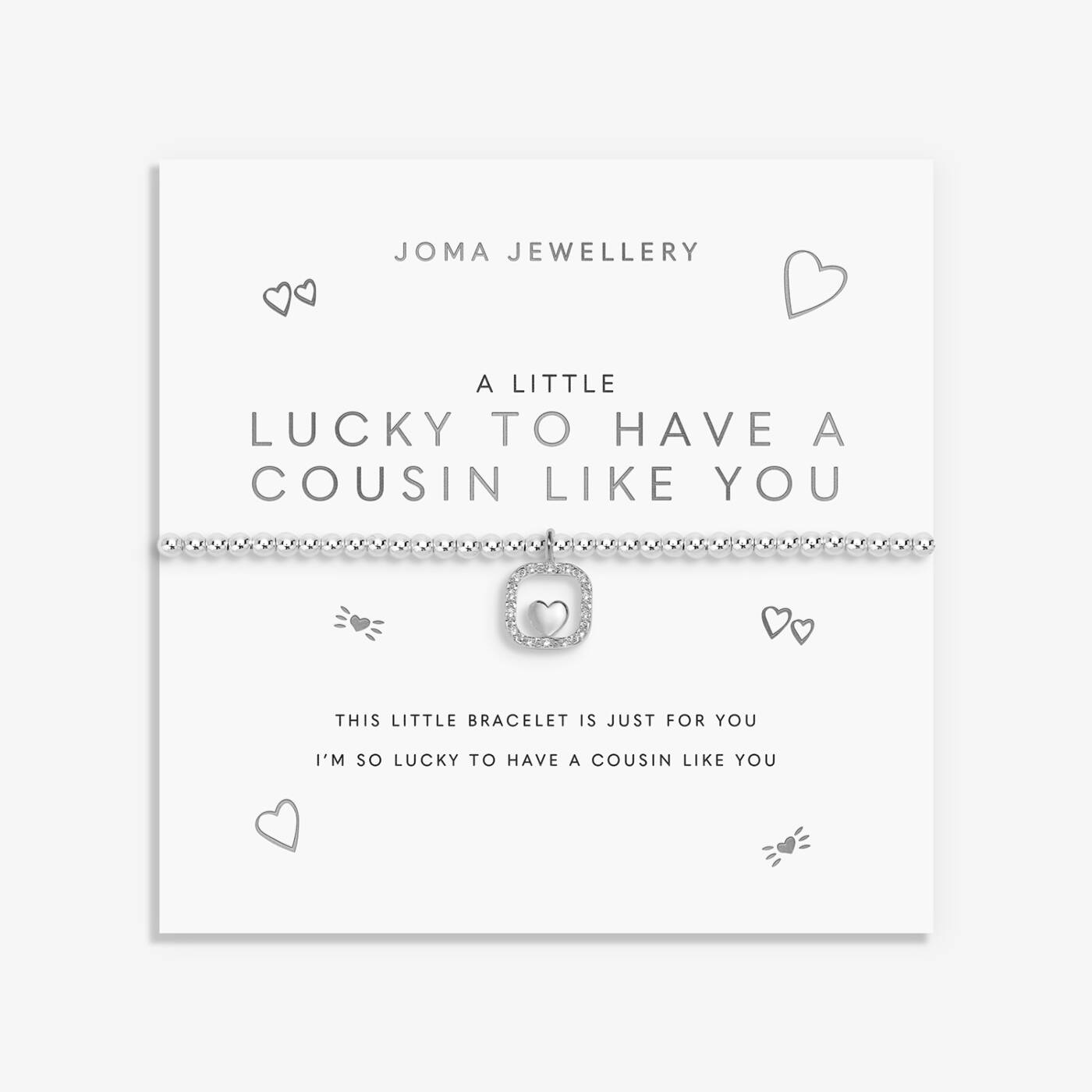 Joma Jewellery A Little Lucky To Have A Cousin Like You Silver Plated Bracelet