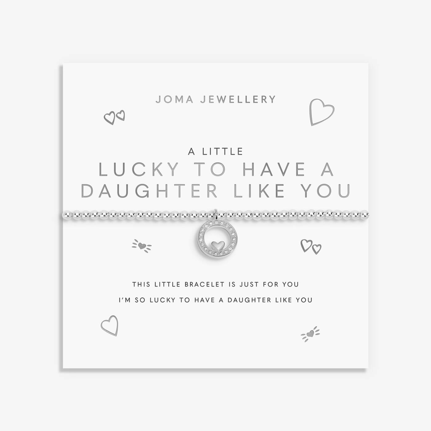 Joma Jewellery A Little Lucky To Have A Daughter Like You Silver Plated Bracelet