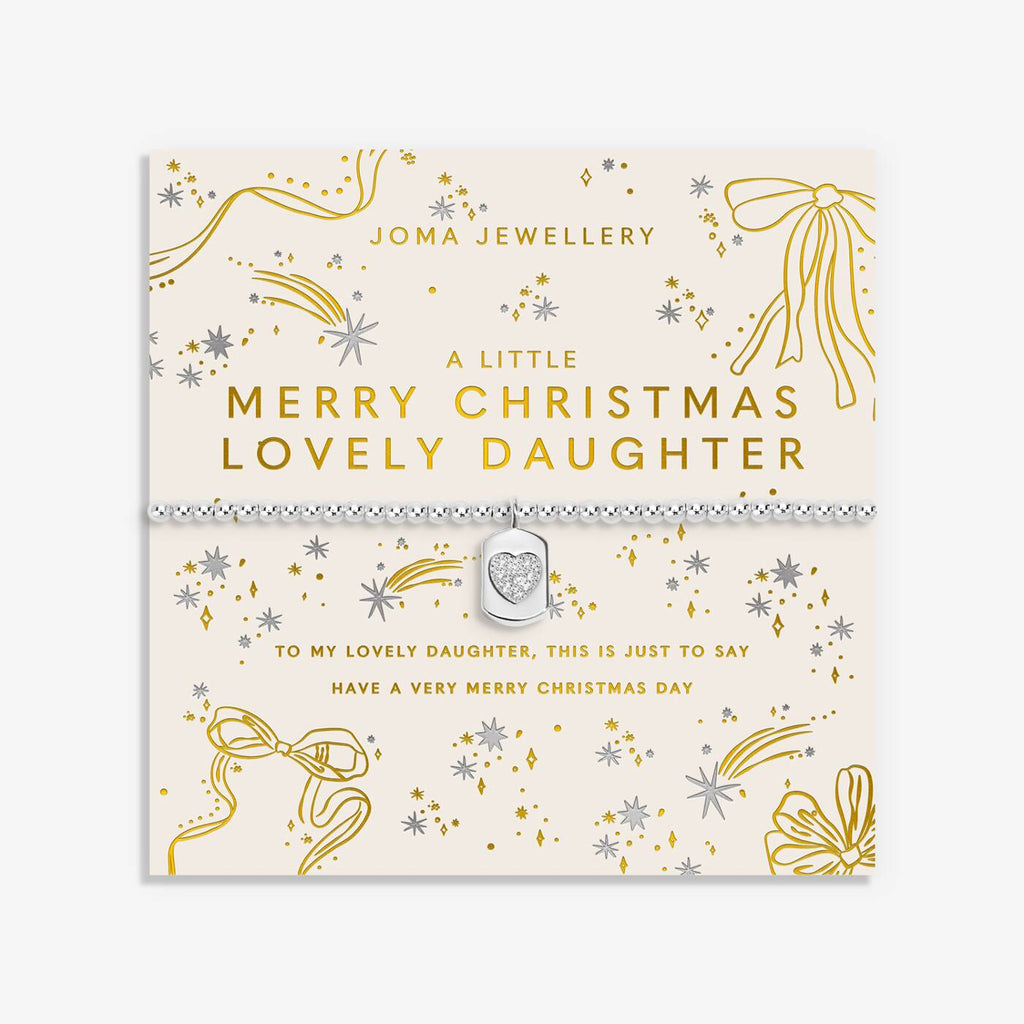 Joma Jewellery Christmas A Little Merry Christmas Lovely Daughter Silver Plated Bracelet