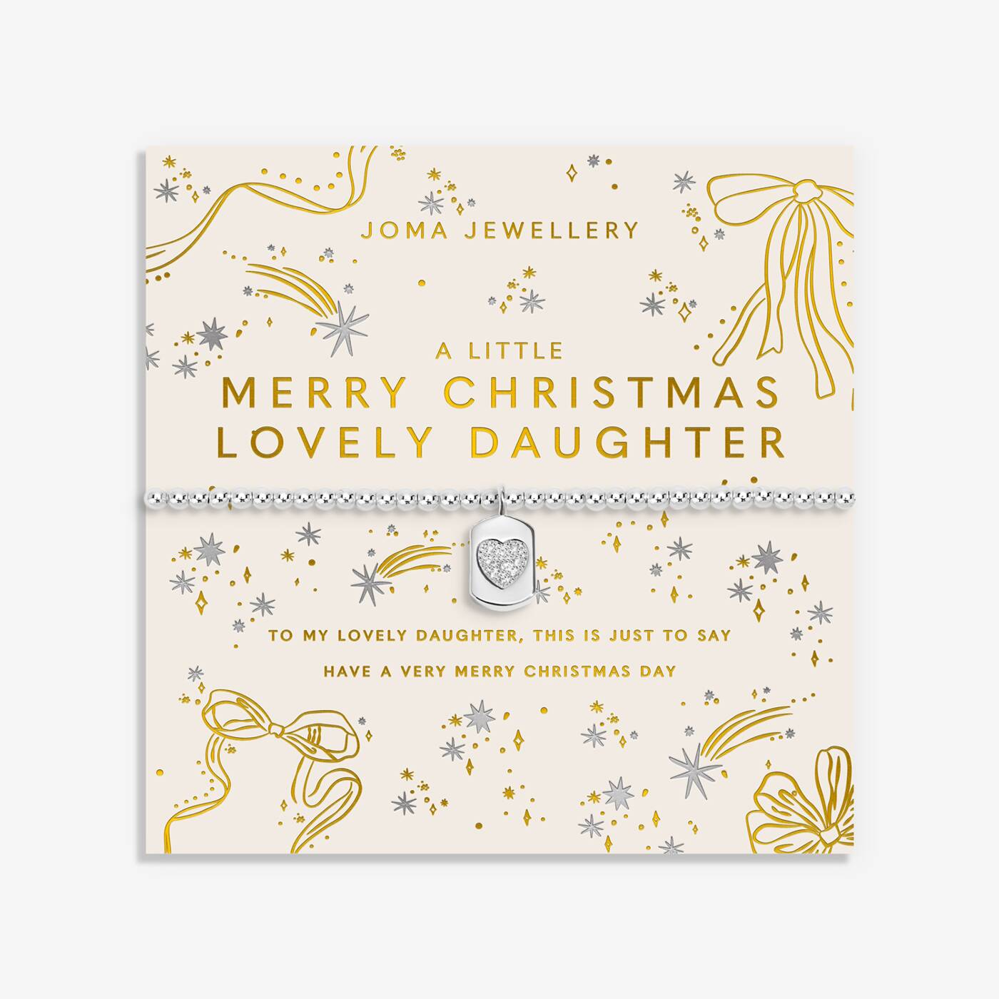 Joma Jewellery Christmas A Little Merry Christmas Lovely Daughter Silver Plated Bracelet
