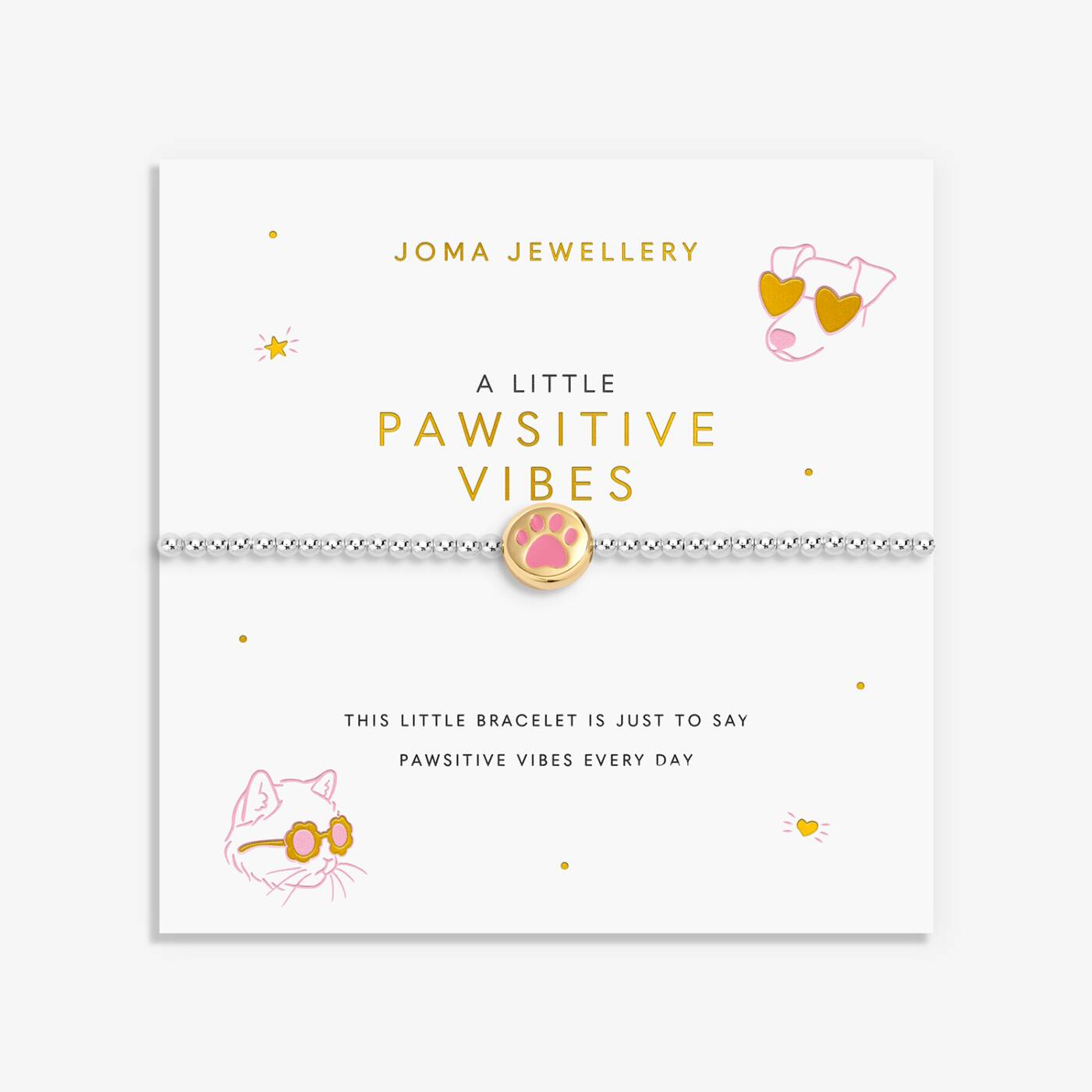 Joma Jewellery A Little Pawsitive Vibes Silver & Gold Plated Bracelet