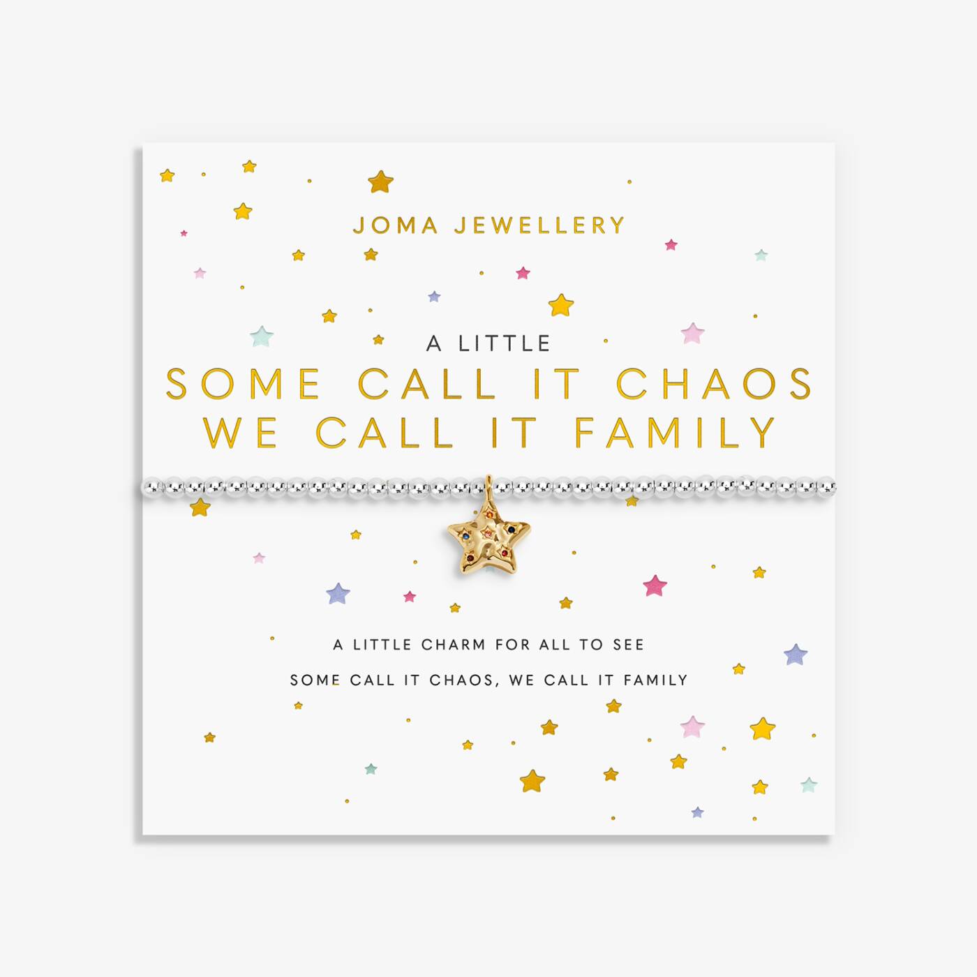 Joma Jewellery A Little Some Call It Chaos We Call It Family Silver & Gold Plated Bracelet
