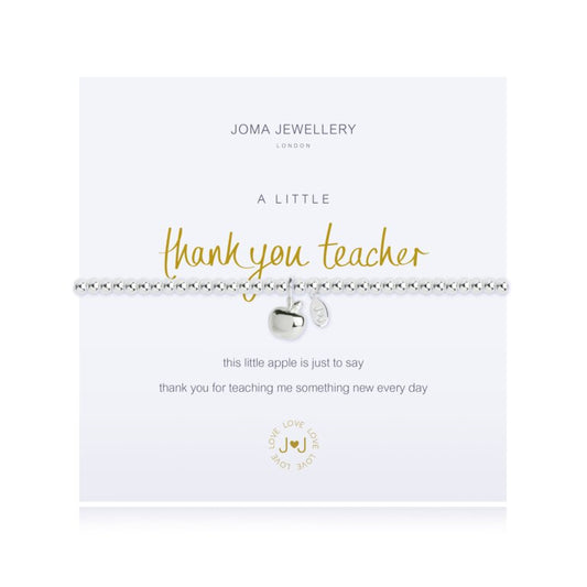 Joma Jewellery A Little Thank You Teacher Bracelet Silver Apple