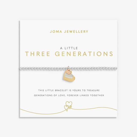 Joma Jewellery A Little Three Generations Silver, Gold & Rose Gold Plated Bracelet