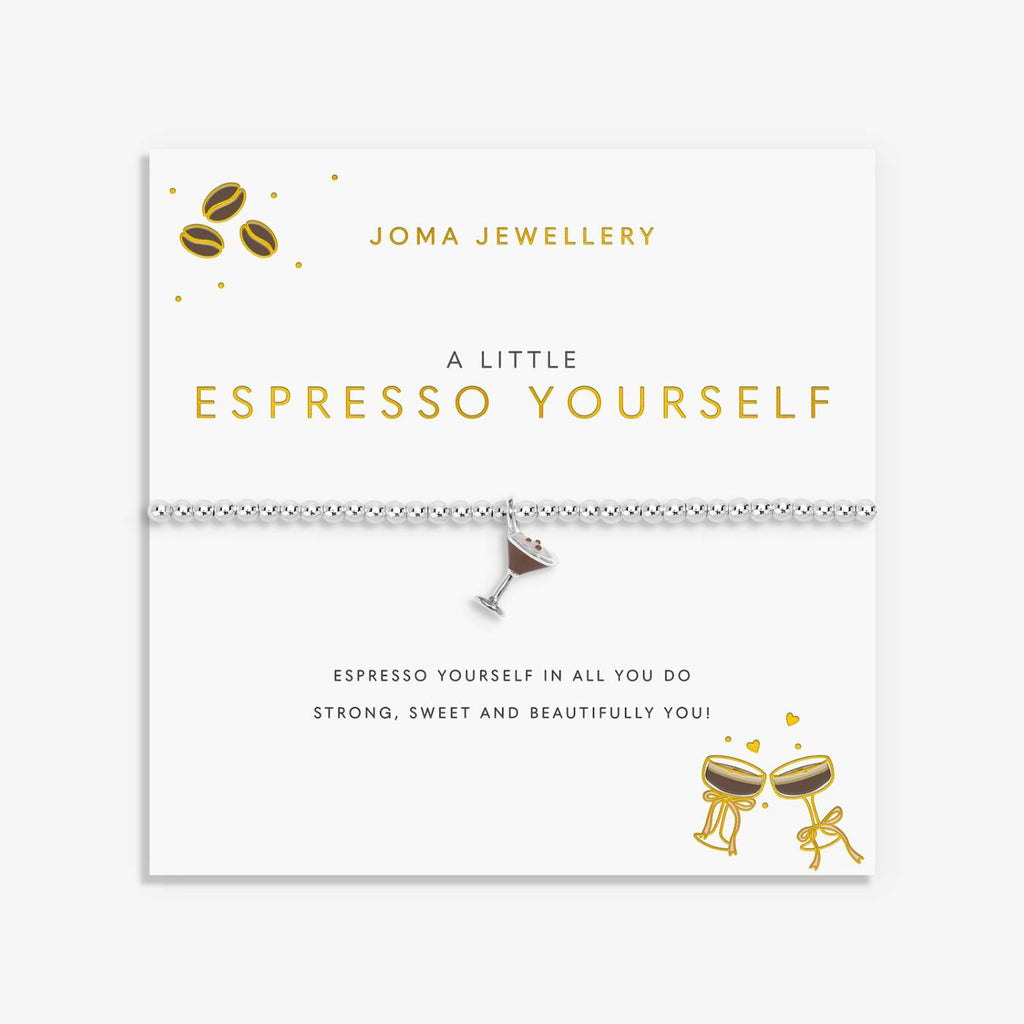 Joma Jewellery A Little Vibes Espresso Yourself Silver Plated Bracelet