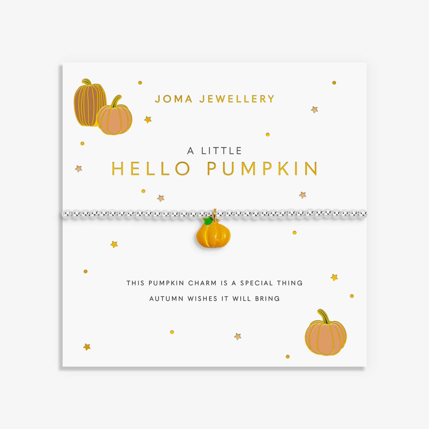 Joma Jewellery A Little Vibes Hello Pumpkin Silver & Gold Plated Bracelet