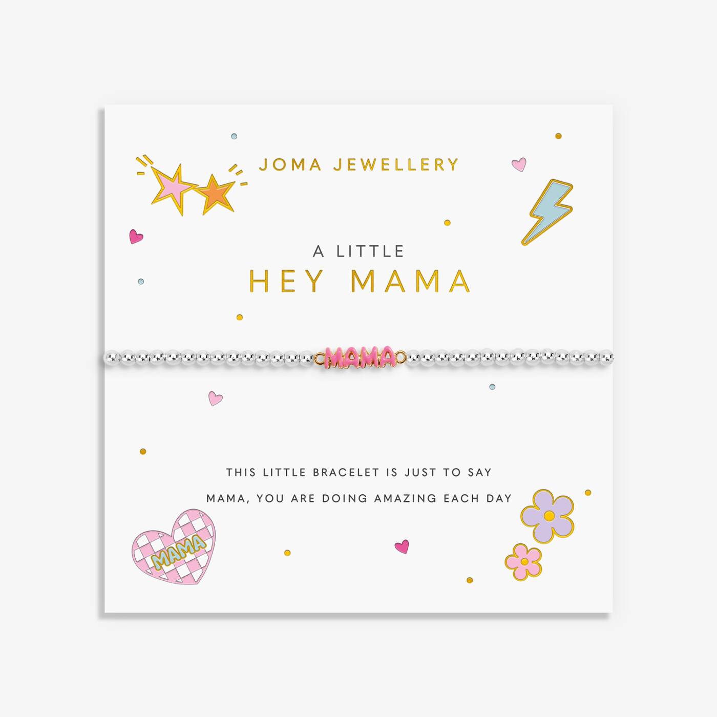 Joma Jewellery A Little Vibes Hey Mama Silver & Gold Plated Bracelet