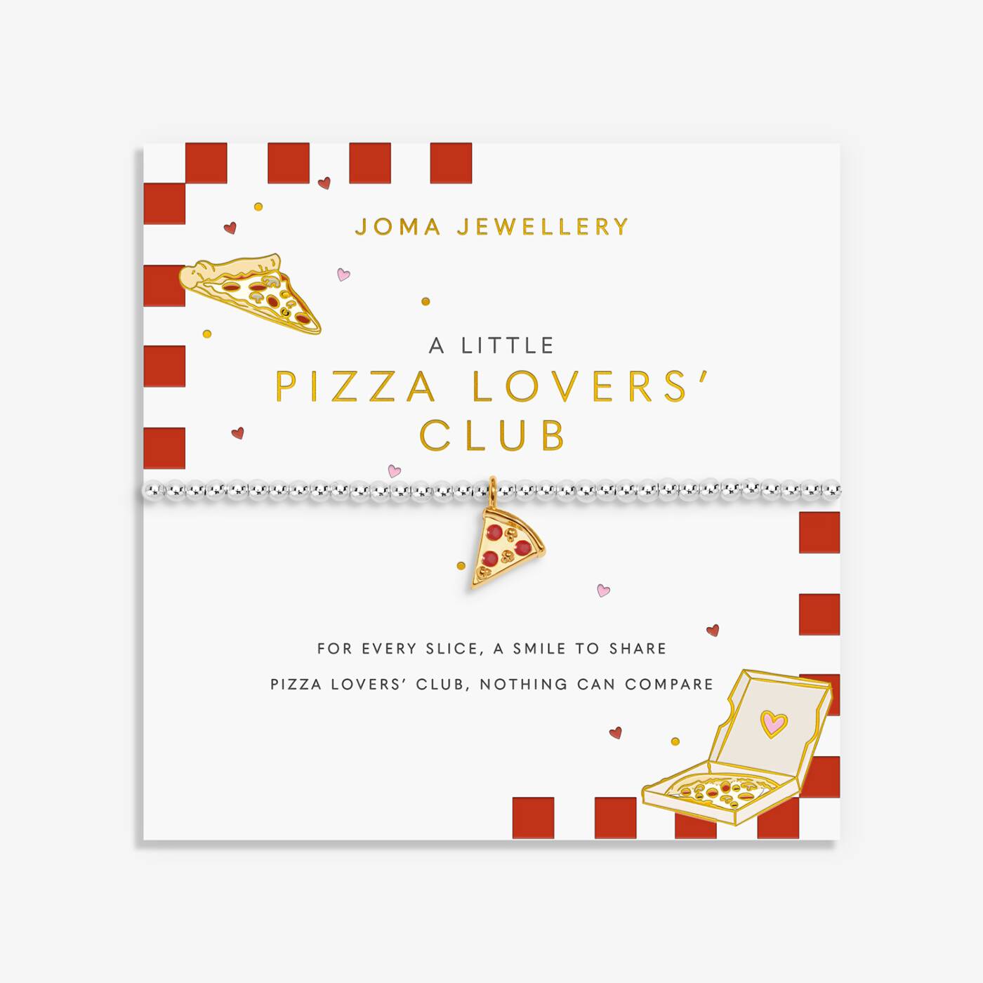 Joma Jewellery A Little Vibes Pizza Lovers' Club Silver & Gold Plated Bracelet