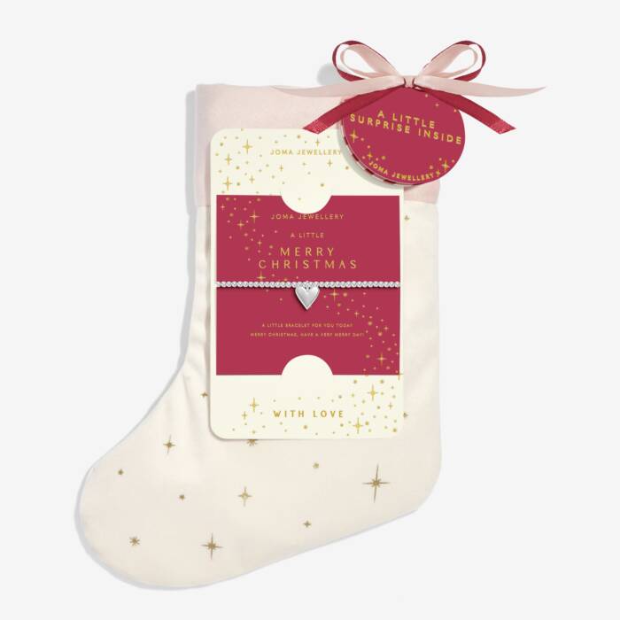 Joma Jewellery Adults' Stocking A Little Gift Set Merry Christmas Silver Plated Bracelet